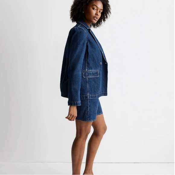 Madewell Denim Blazer in Deardoff Wash Sz L - Picture 3 of 10